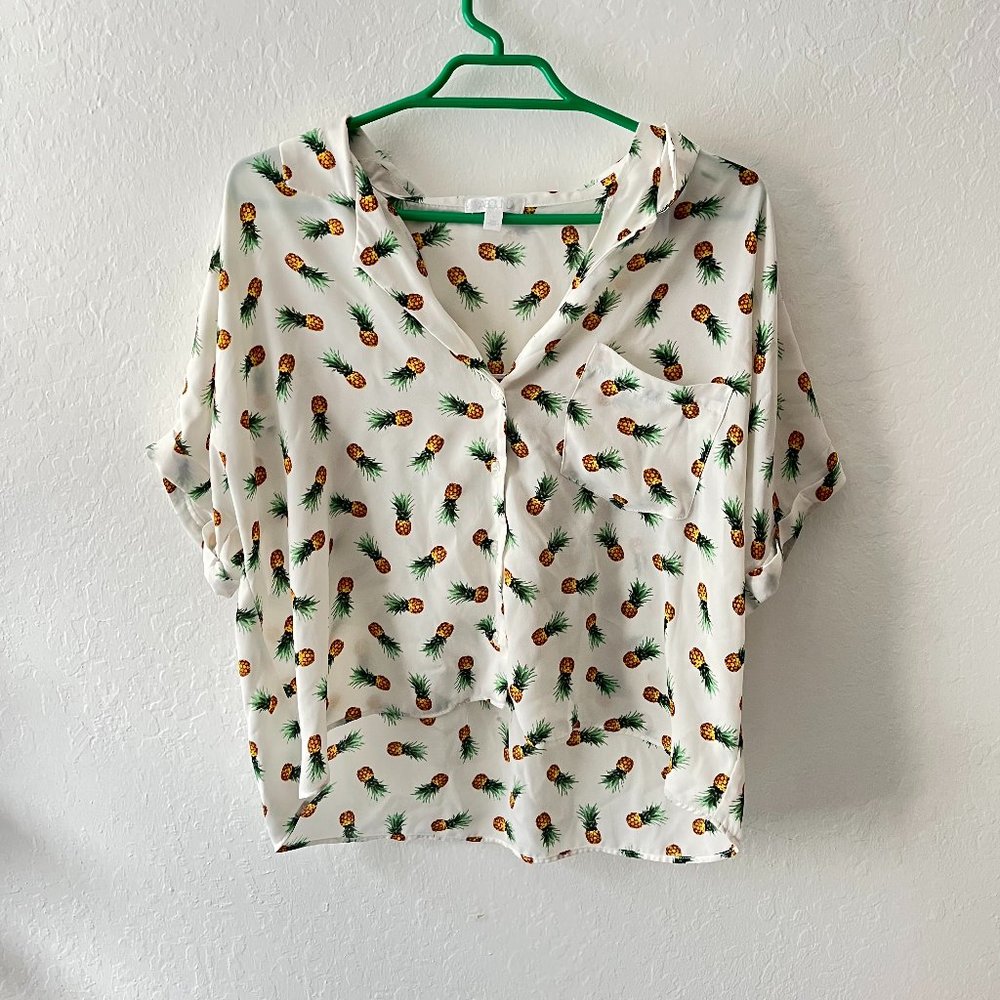 Abound Pineapple Print Semi Crop Top